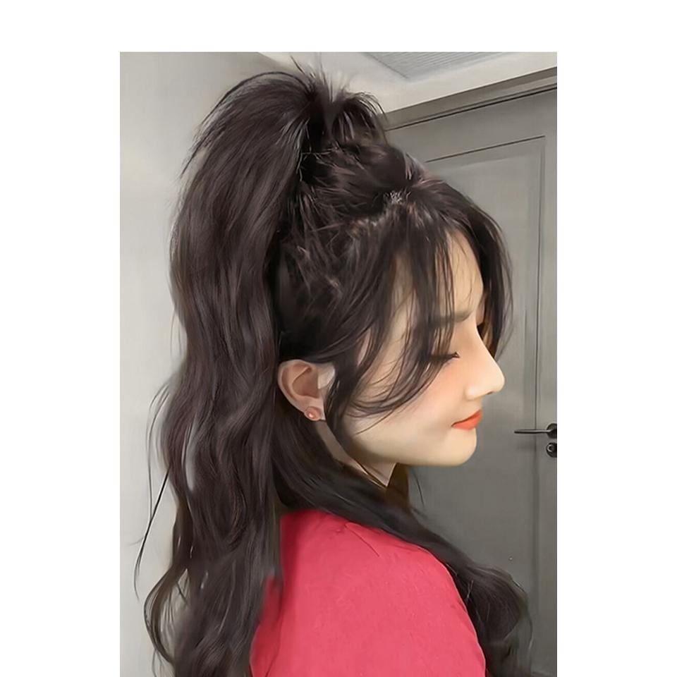 Synthetic ponytail claw clip wavy hair extension
