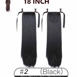 Synthetic straight hair ponytail extension