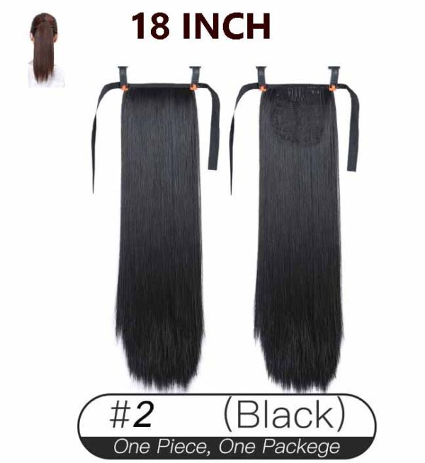 Synthetic straight hair ponytail extension